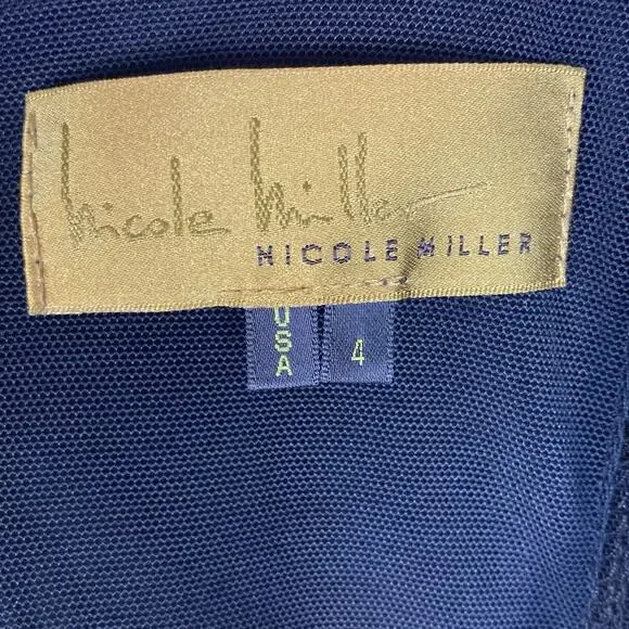 Nicole Miller Faux Wrap Maxi Dress Womens 4 Black Y2K Witchy Fairy Whimsigoth - Picture 11 of 13